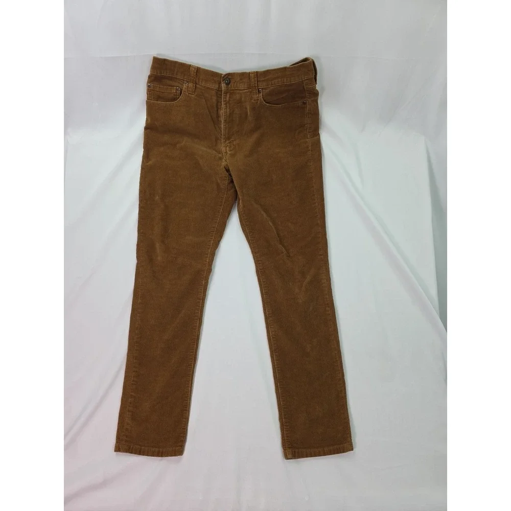 Mutual Weave Mens Slim Fit Brown‎ Corduroy Pants Size 34x32